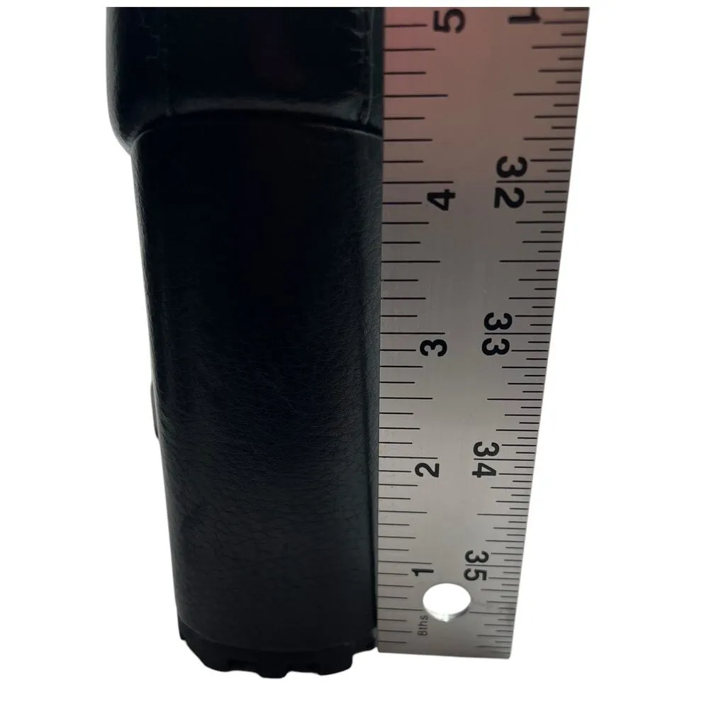 Schutz Womens 8.5 Zhara Leather Boots Black Lace Up Faux Fur Combat Lug 4.25 " - Image 8