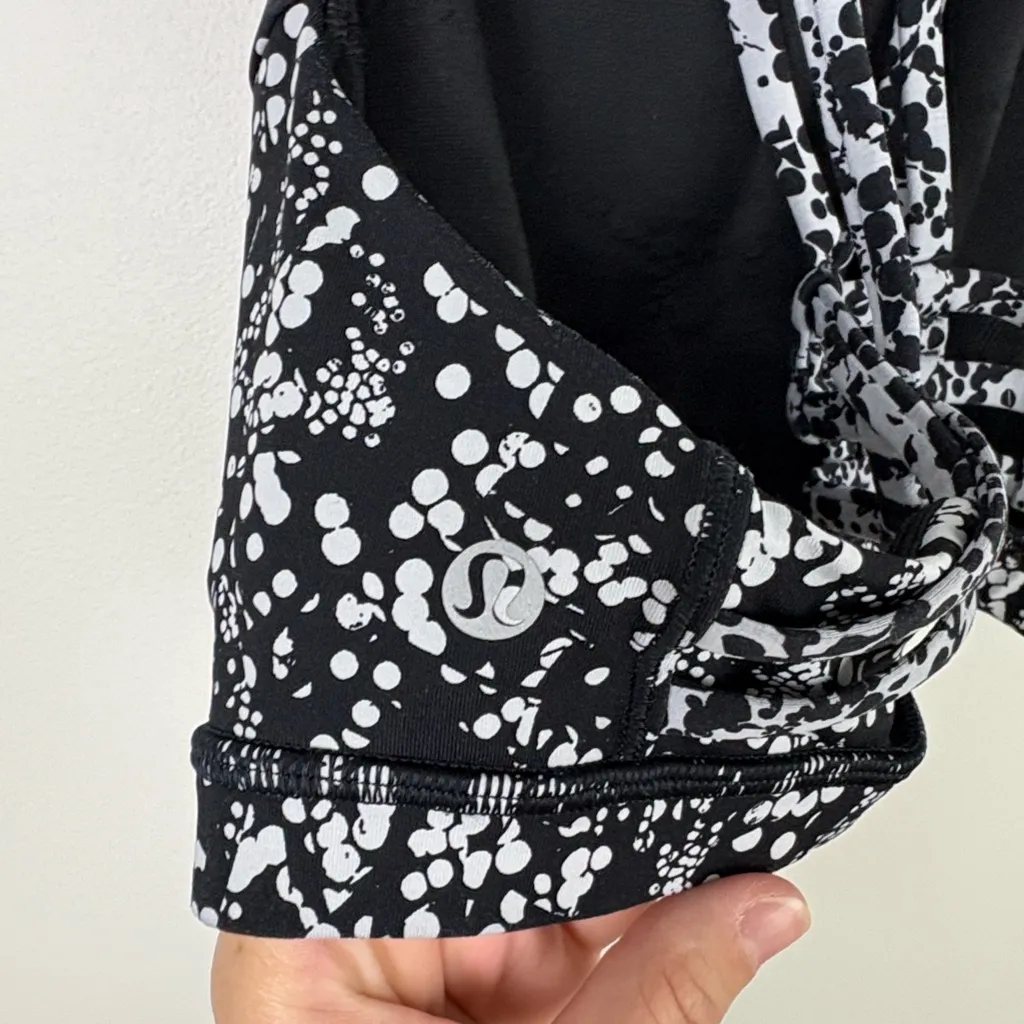 Lululemon Slide With Me Sports Bra Chirasu Black Women’s Size 6 High Neck Spots - Image 6