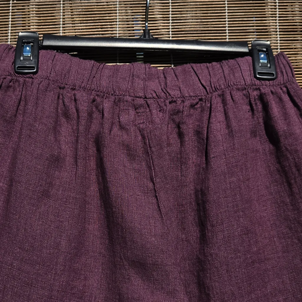 Flax Burgungy Linen Pants 4 - Image 6