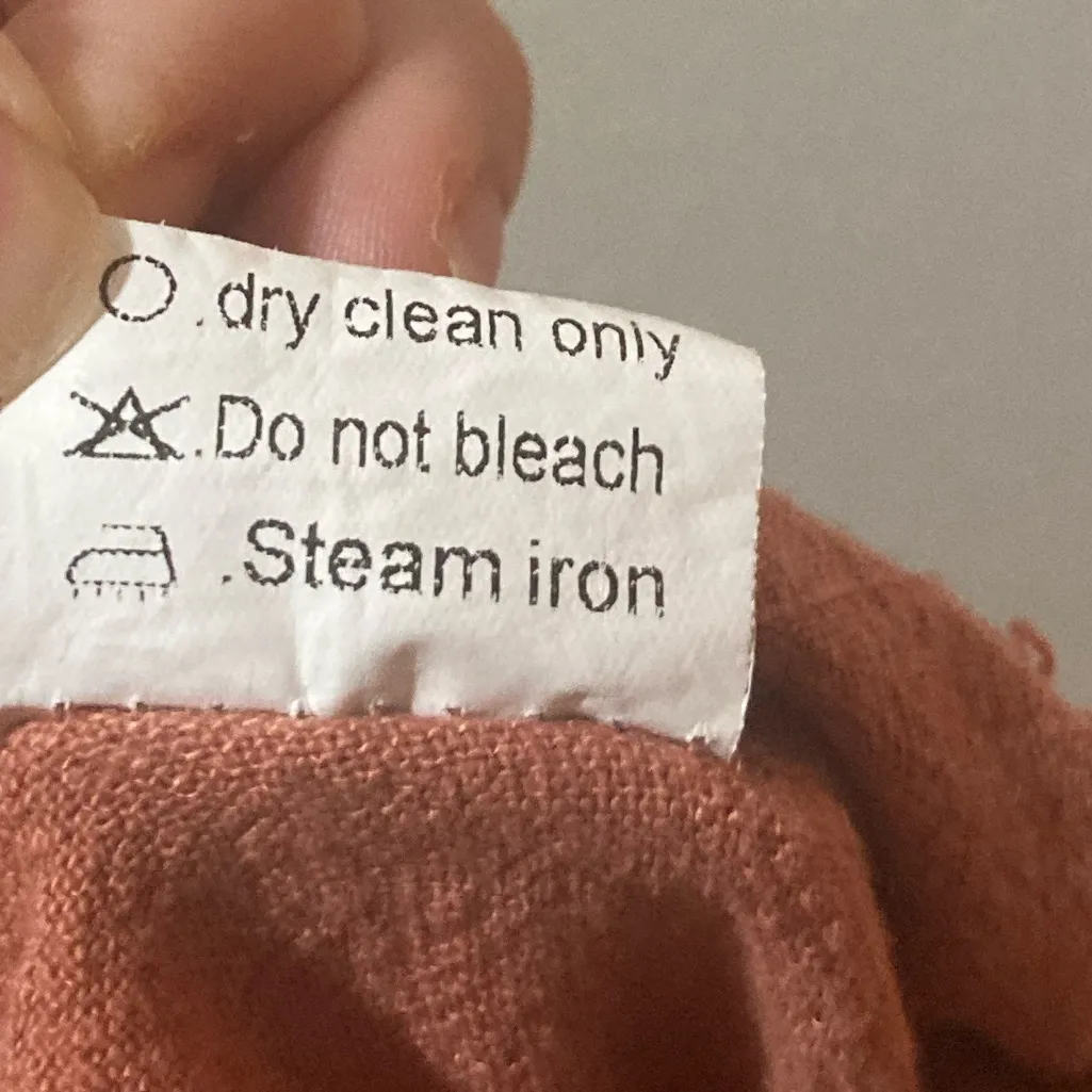 Linen Rayon Blend Rust Culotte Cropped Trousers Size Medium Brown - Image 7