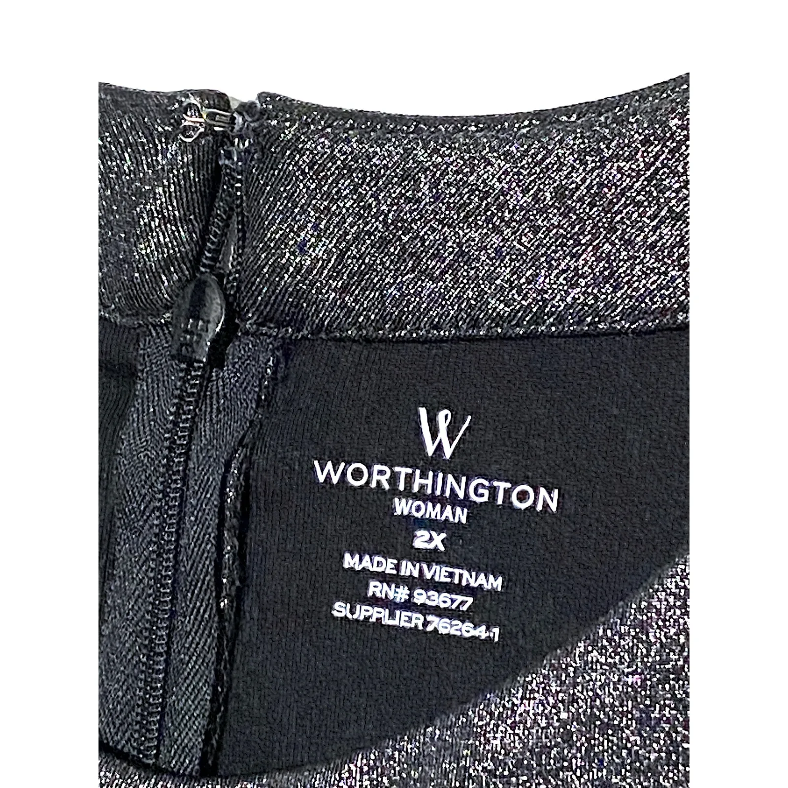 Worthington Sleeveless Blouse 2X Metallic Whimsigoth Dressy Top Shimmer Luxury - Image 5