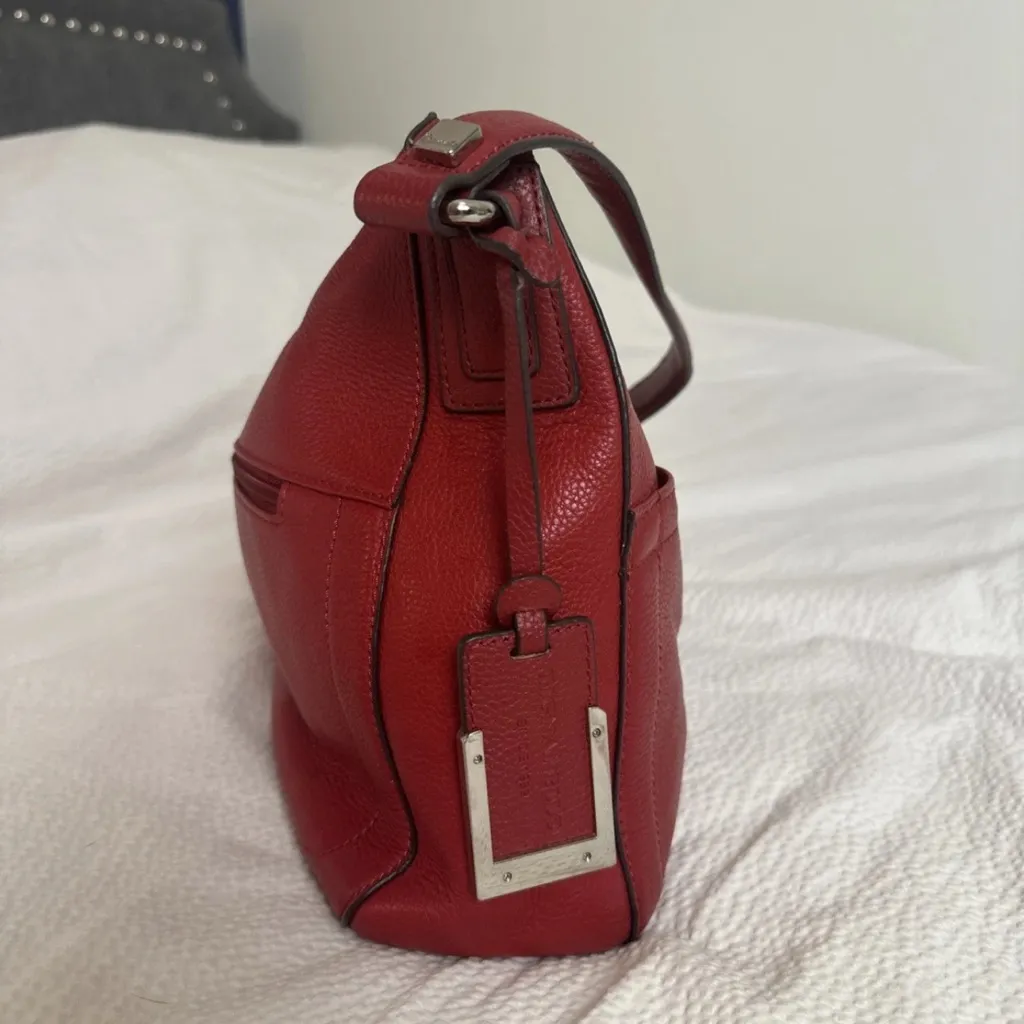 Tignanello Red Leather Shoulder Bag with Front And Back Pockets - Image 2