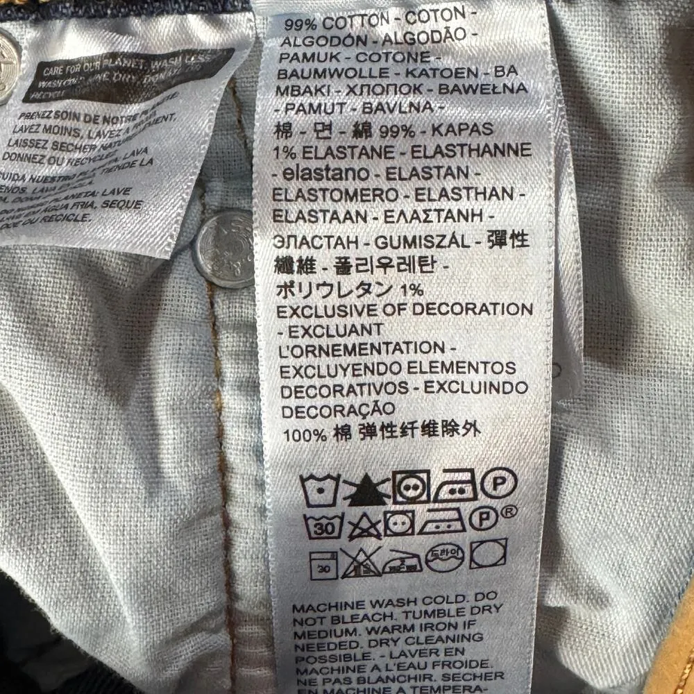 Levi’s 501 SZ W31 Jean Shorts Button-Fly Distressed Dark Wash Frayed Hems Blue - Image 5