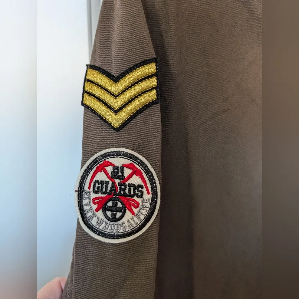 LovPosh Long Military Hooded Cotton Jacket Women's Medium Khaki Green - Image 7