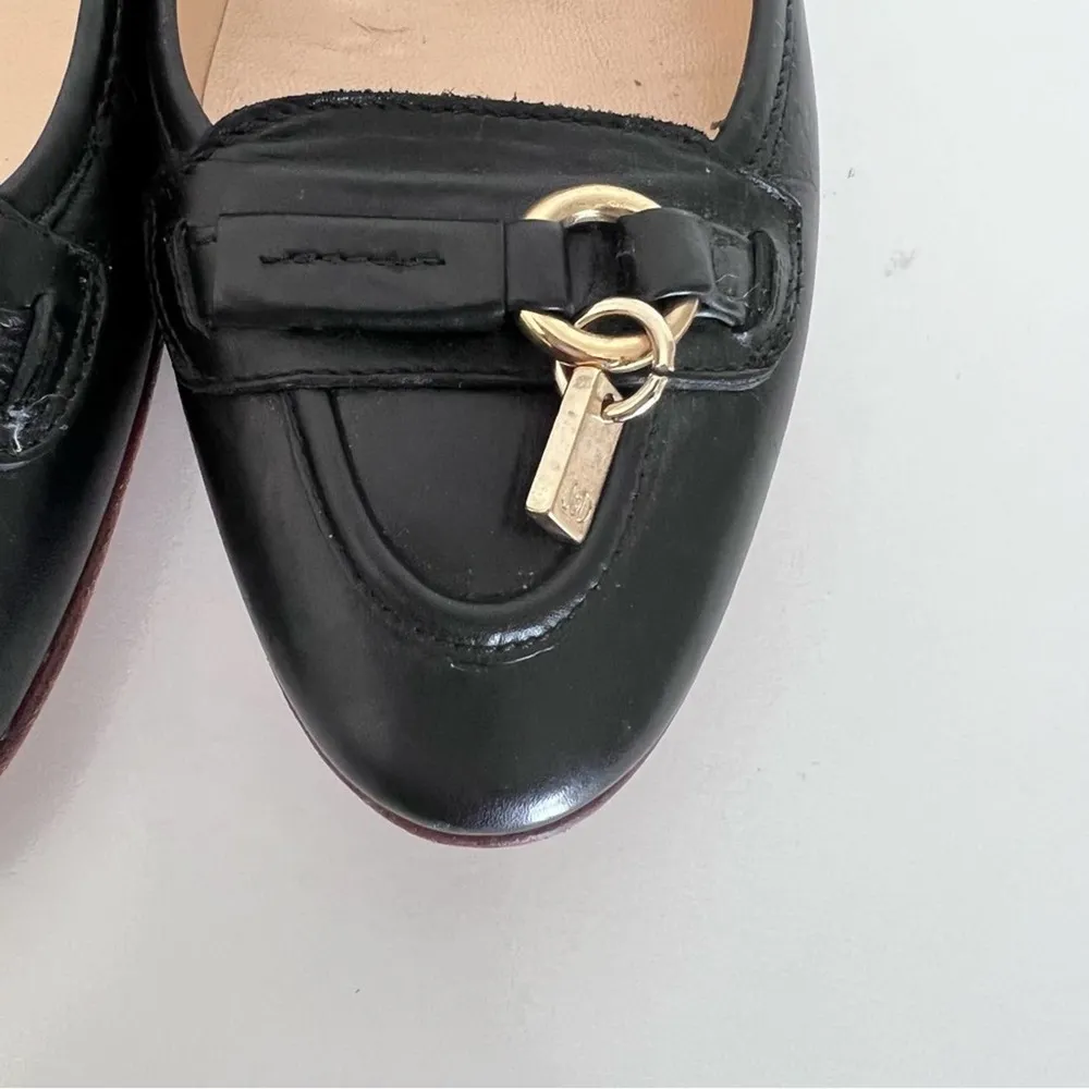 Joan & David Black Leather Flats - Image 11