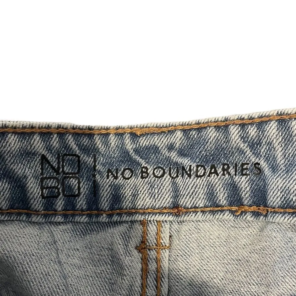 NOBO New Light Wash Super Hi Rise Relaxed Fit 90s Distressed Denim Blue Jeans - Image 11