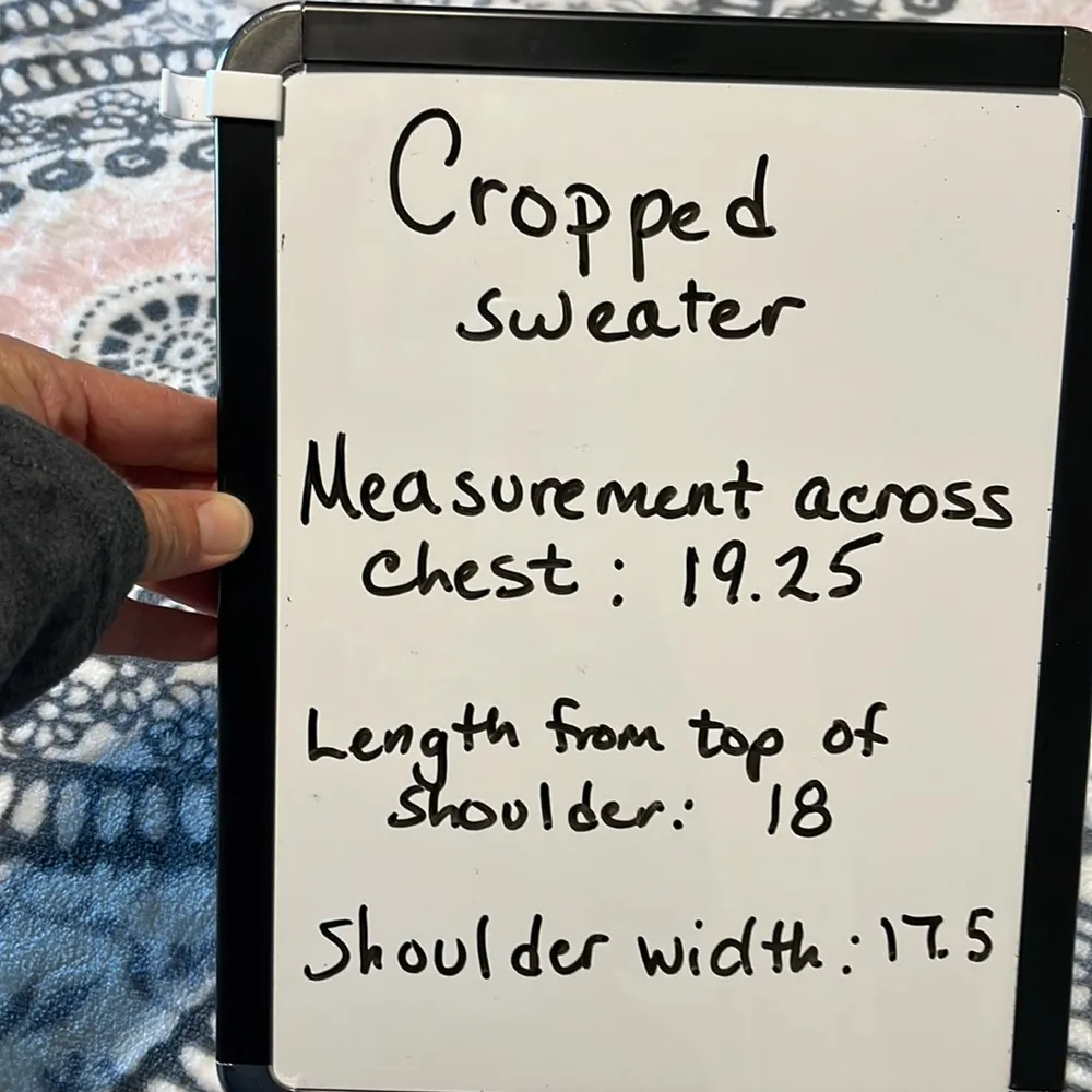 Crop Cable Knit Sweater Light Tan V Neck Womens Small - Image 11