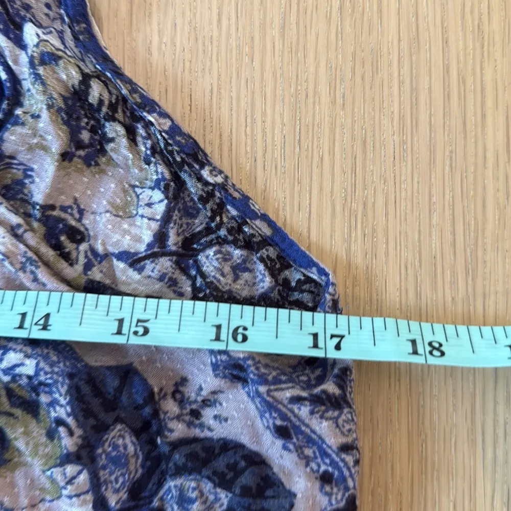 Free People Printed Dobby Dot Flouncy Hem Slip Boho Floral Dress size  XS - Image 7