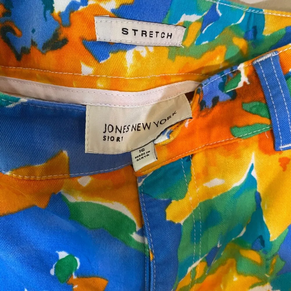 Jones New York Sport Bright Floral Cropped Pants - Image 4