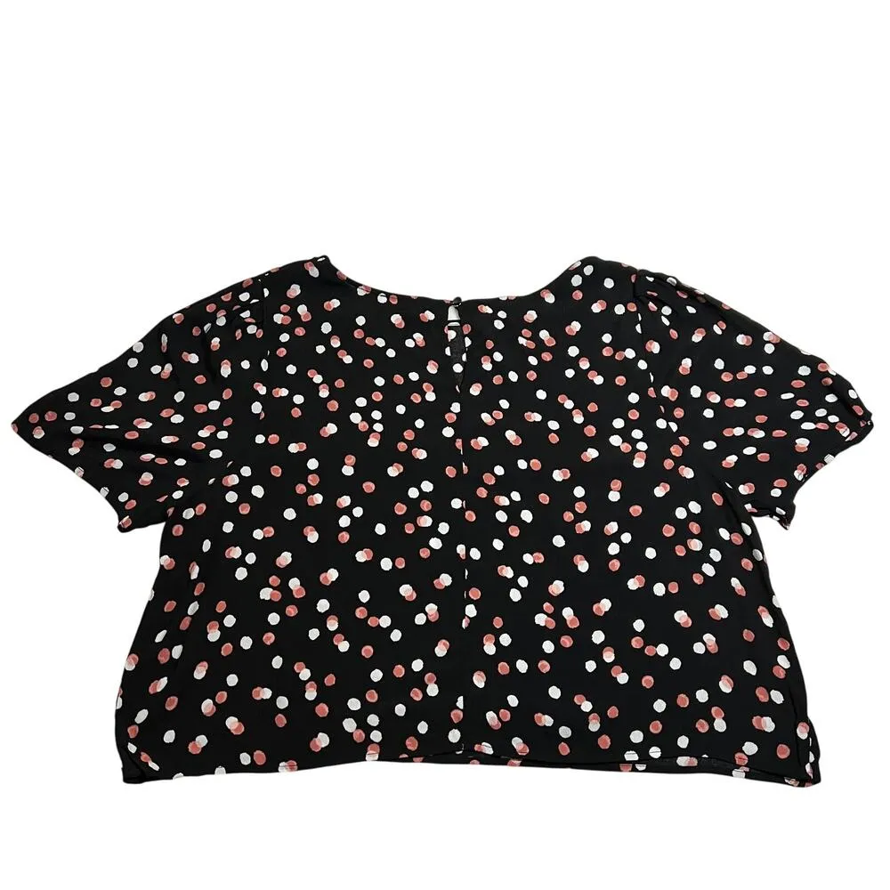 Leith Crewneck Polka Dot Blouse Size 2X Casual Lightweight Girly Party Colorful - Image 2