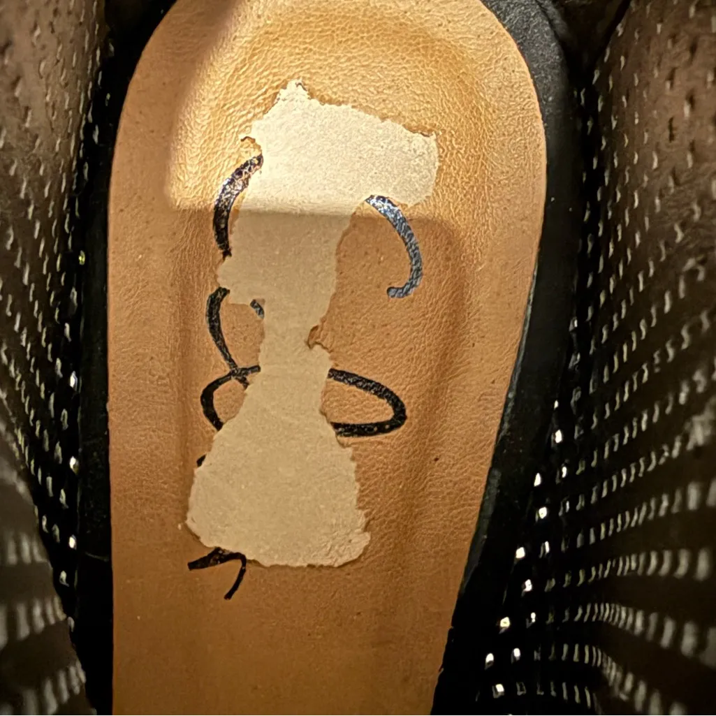 Celia Paola Black Wedge Heel Ankle Bootie Open Toe Cutouts Size 6.5 - Image 6