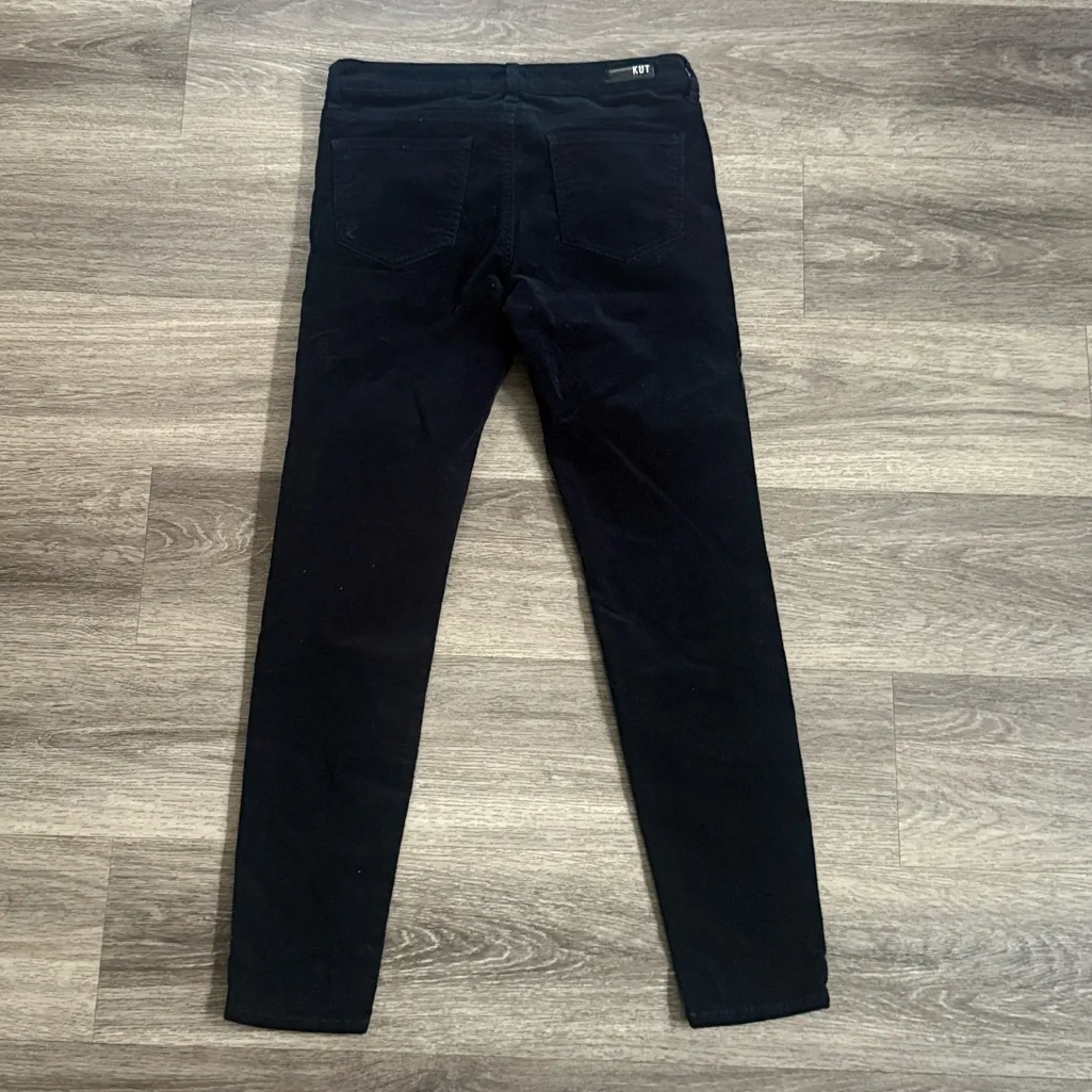 Kut from the Kloth Dark Blue Corduroy Size 6 Mid rise Skinny Pants Stretch - Image 3