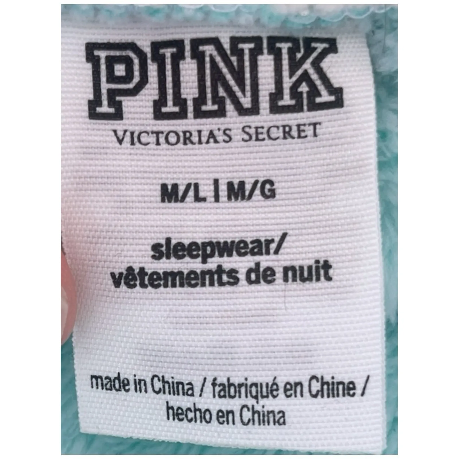 Victoria's Secret Pink The Cozy Soft Short Sherpa Robe Green Aqua M/L Soft Girl - Image 6