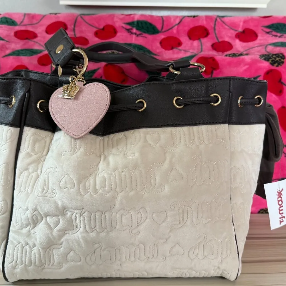 Juicy Couture Vintage Dreams Tote Bag Purse Daydreamer Angel Chocolate - NWT - Image 3