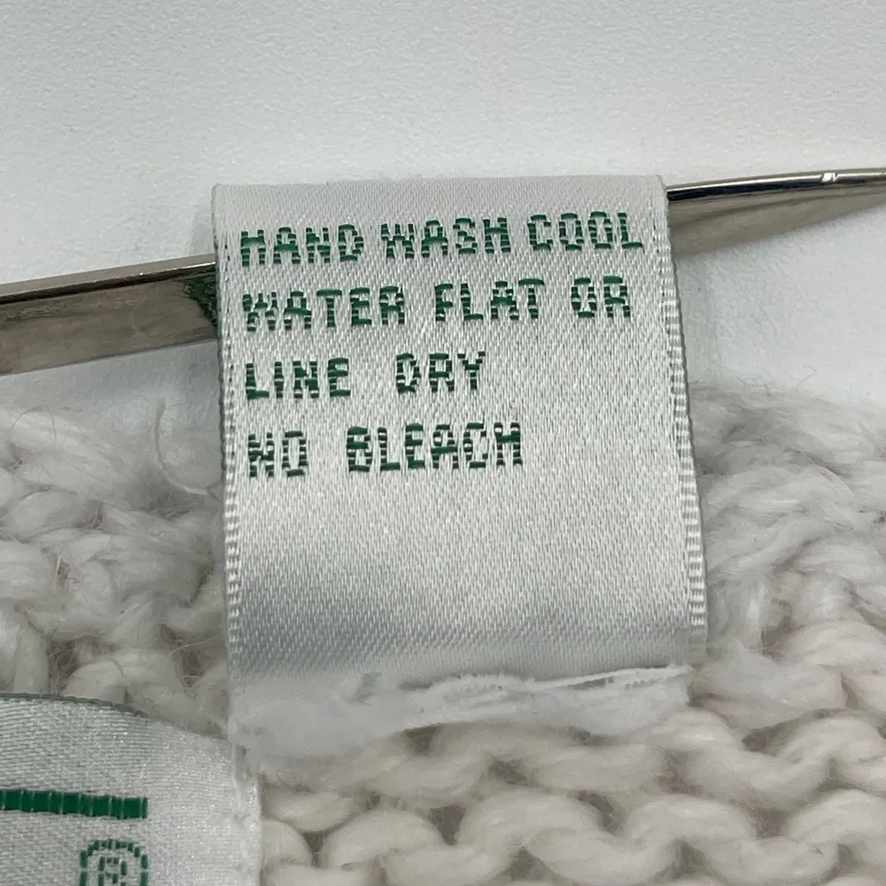 Vtg Shenanigans Sz Medium Hand Knitted Floral Sweater Cottage Grandma 80s 90s White - Image 6