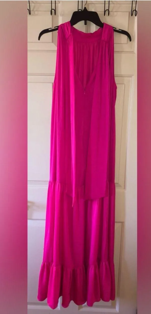 Vince Camuto Halter Tiered Rumple Maxi Dress Sz M - Image 6