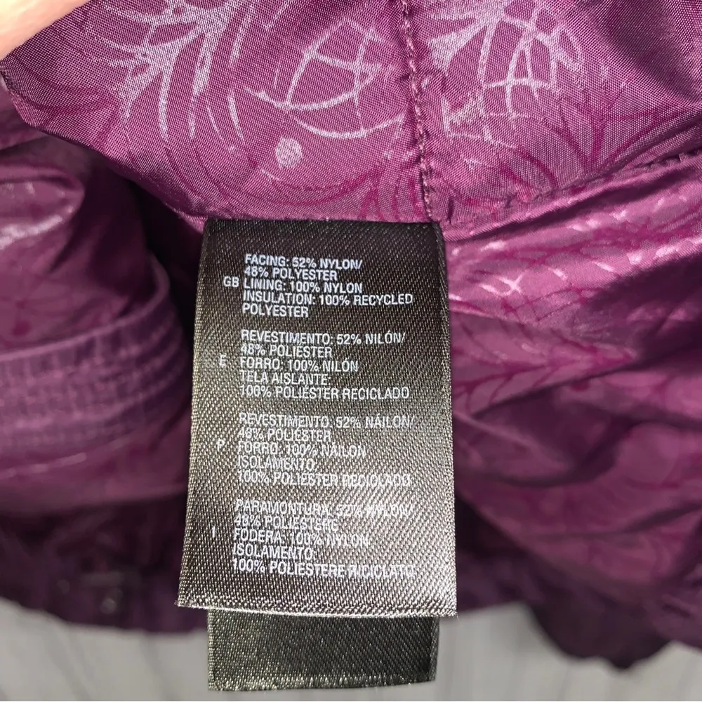 Womens Size XS The North Face Purple Flower Pattern Puffer EUC - Image 6