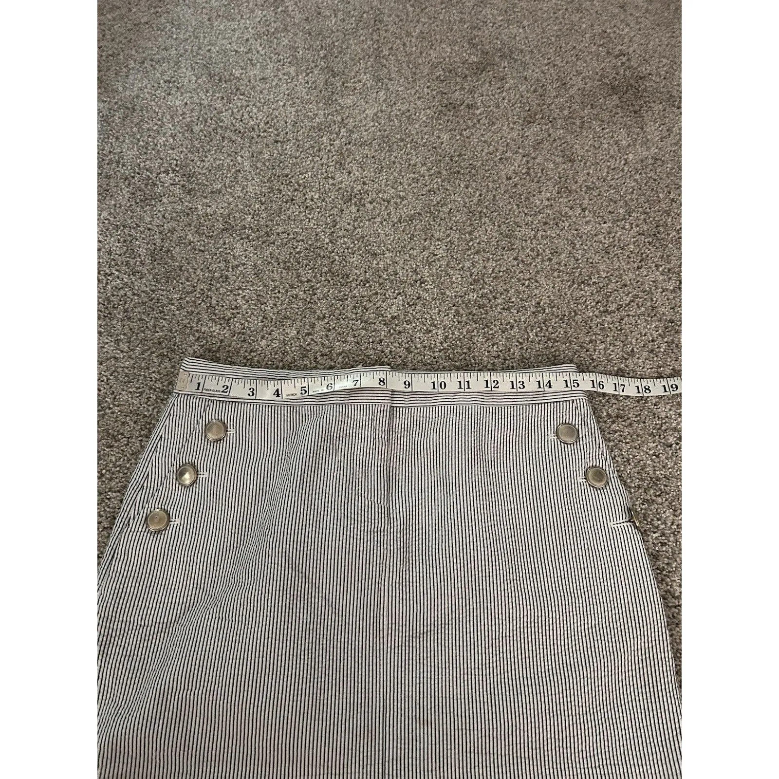 J.Crew Skirt Women's‎ Sz 4 Blue/White Striped Short Zip - Image 4