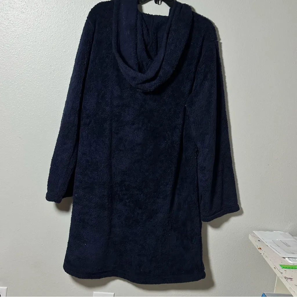 Aerie Women Navy Blue Plush Sherpa Hooded Wrap Robe size L/XL - Image 6