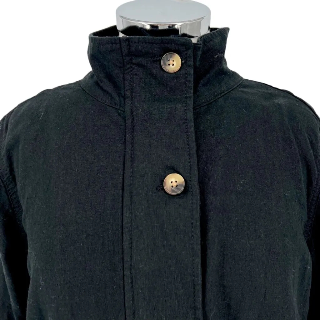 Market & Spruce Linen-Blend Utility Jacket Lightweight Black Size Small NWT - Image 4