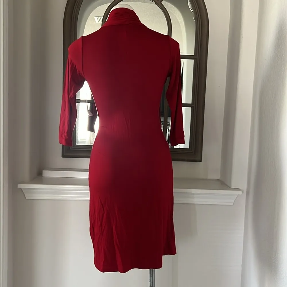 Karen Kane Cascade Faux Wrap Dress in Red, Size XS New w/Tag - Image 6