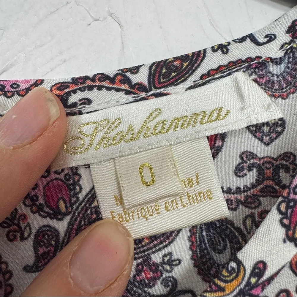 Shoshanna Purple Paisley Silk Dropped Waist Mini Dress Womens 0 Boho Coquette - Image 4