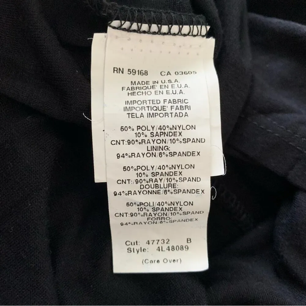 Karen Kane  Velvet Chevron Long Sleeve Dress Knee Length Mini Black Round Neck S - Image 10