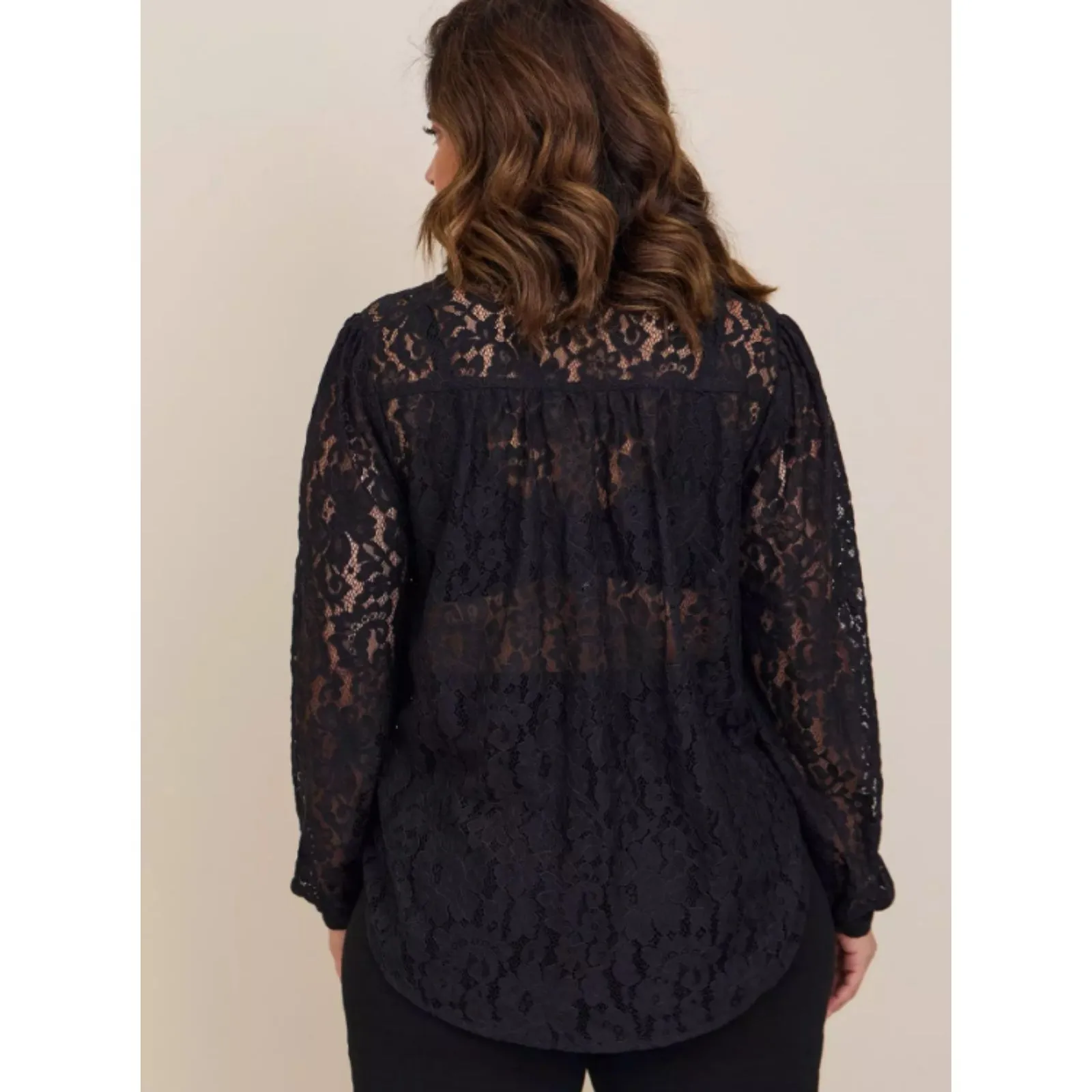 Torrid Harper Lace Pullover Flowy Romantic Cottagecore Grunge Goth Blouse Sz 3 - Image 5