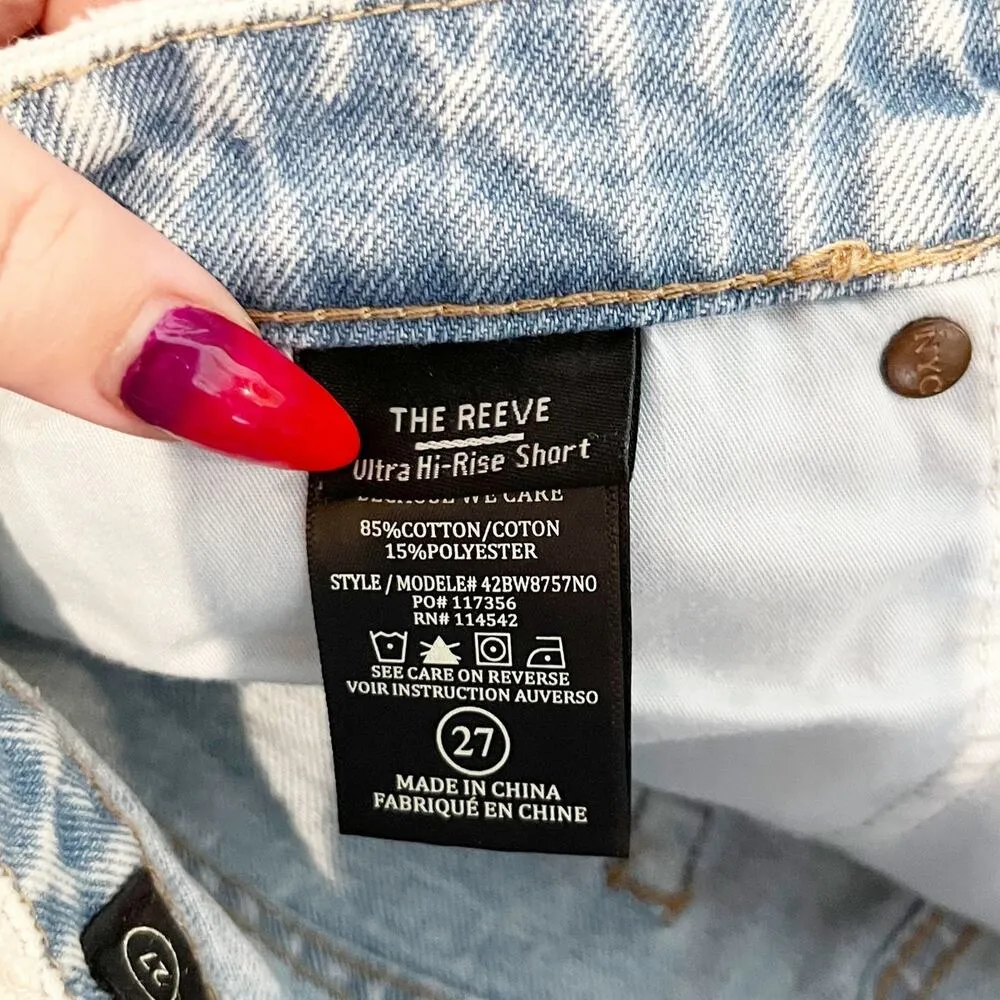 Blank NYC The Reeve Ultra High Rise Jean Distressed Cutoff Shorts Blue 27 - Image 4