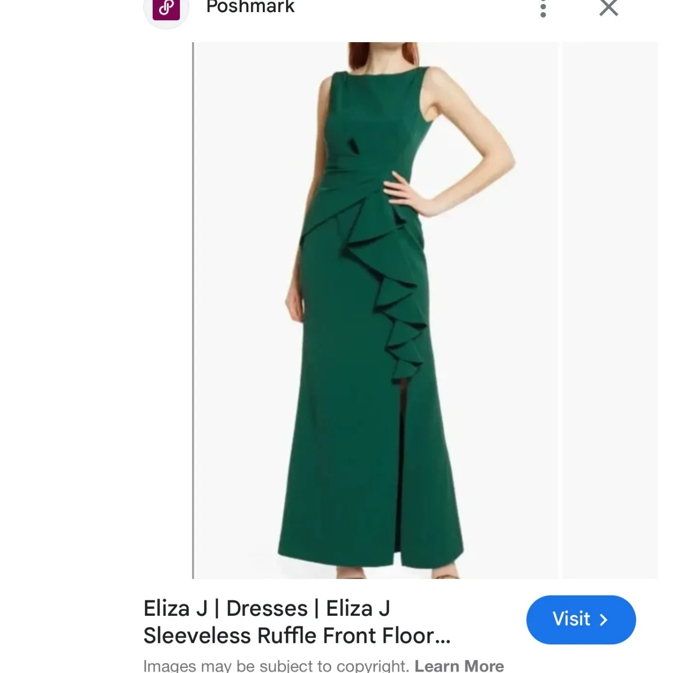 Eliza J Green Sleeveless Cascading Ruffle Evening Maxi Gown Dress 14 M L - Image 12