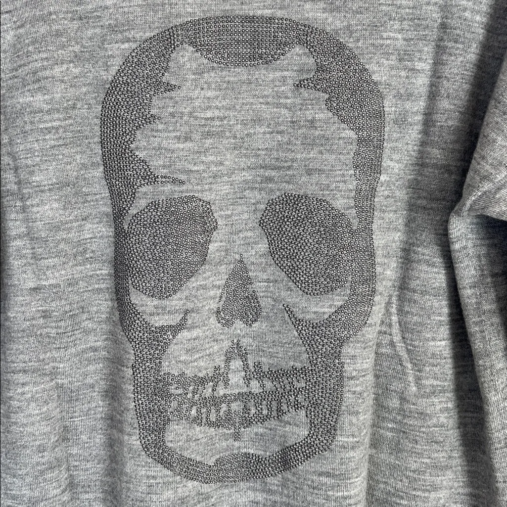 Zadig & Voltaire Skull Studded 100% Merino Wool Sweater Gray Grunge streetwear - Image 8