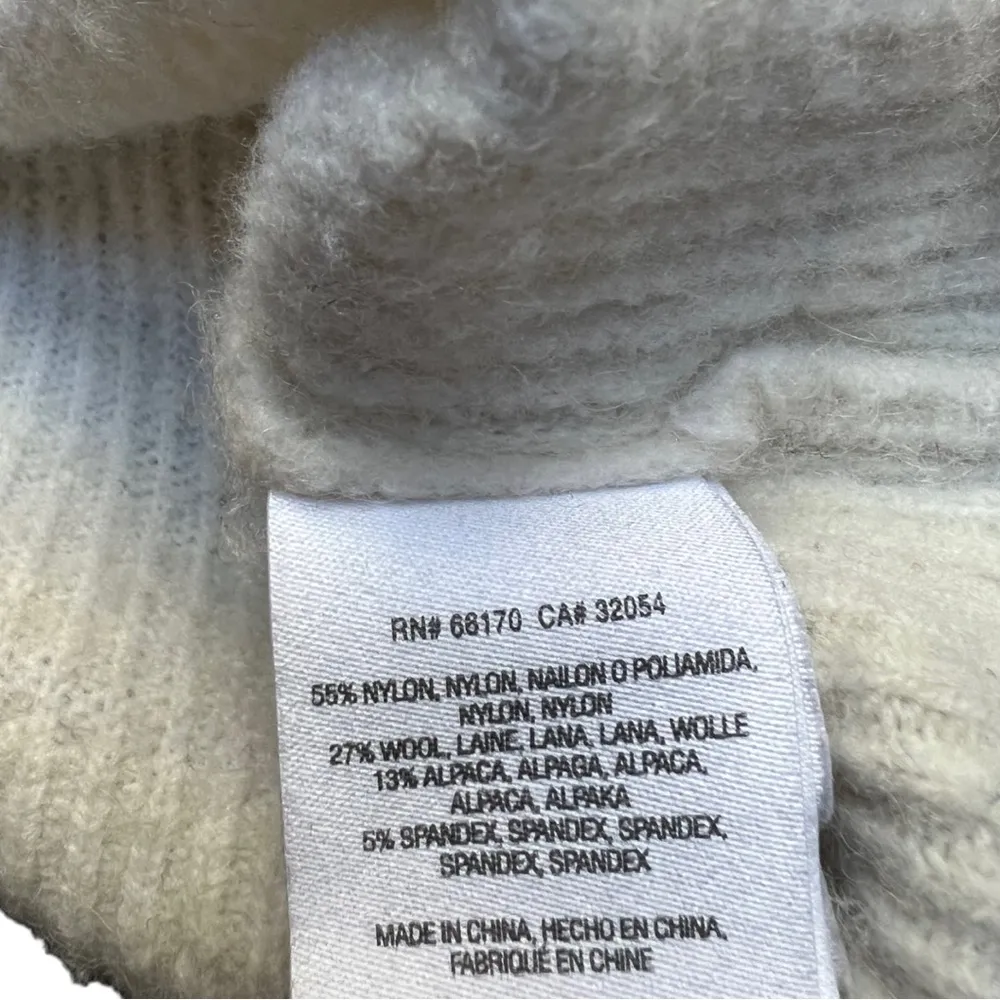 Moth Anthropologie Criss Cross Sweater Cream Nylon Wool Alpaca Blend Size XL - Image 7