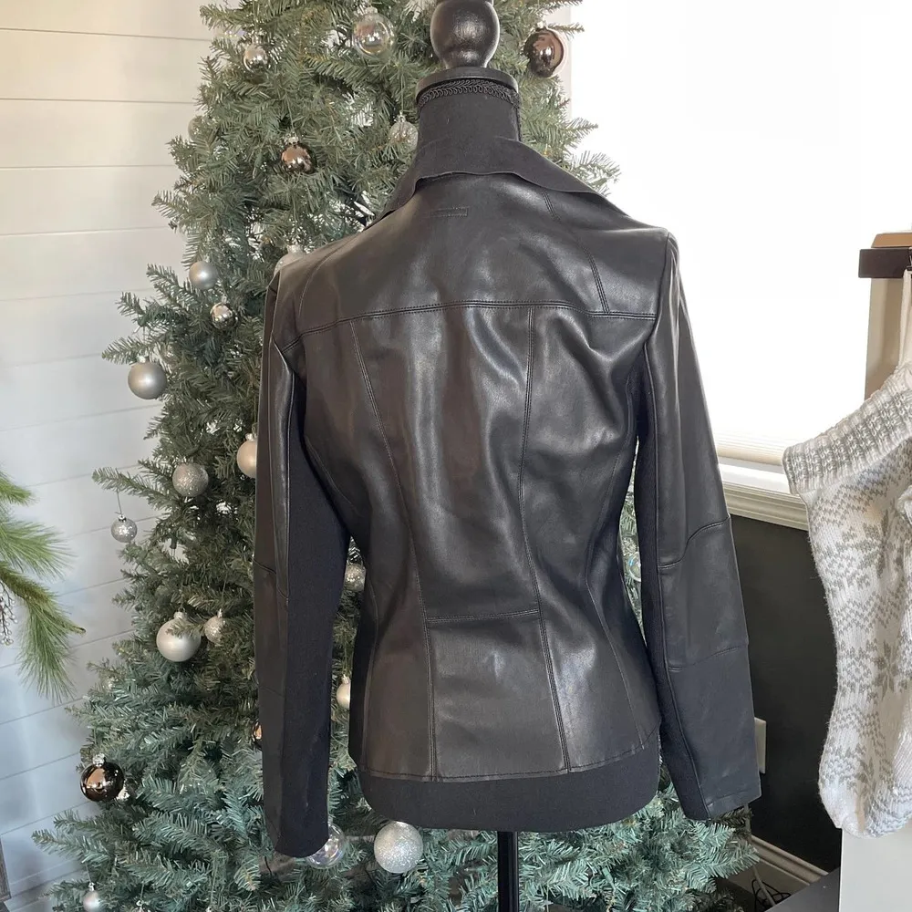 Bar III Bar lll Black Vegan Leather Jacket / Size Medium - Image 2