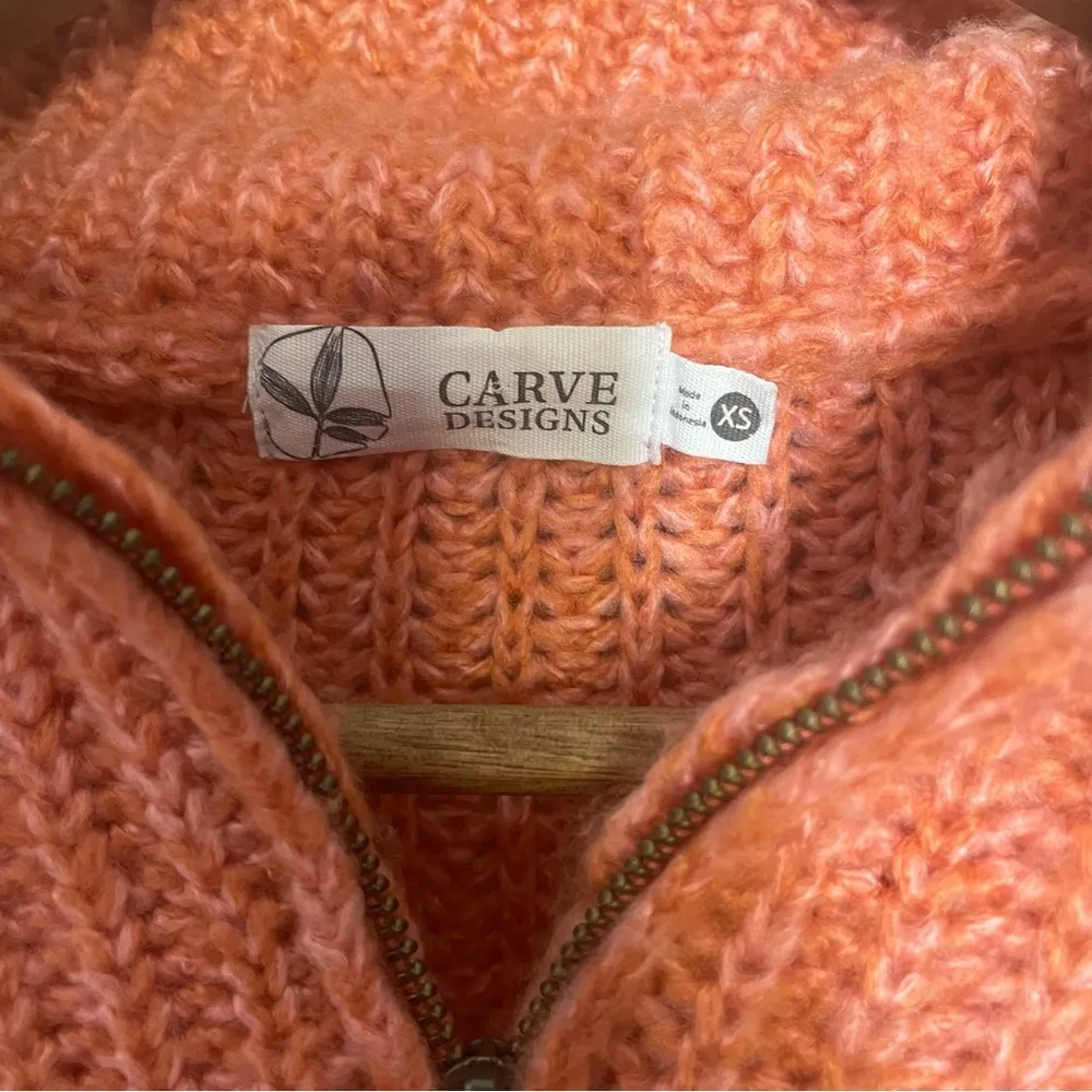 Brookline Zip Sweater In Terracotta Heather - Image 6