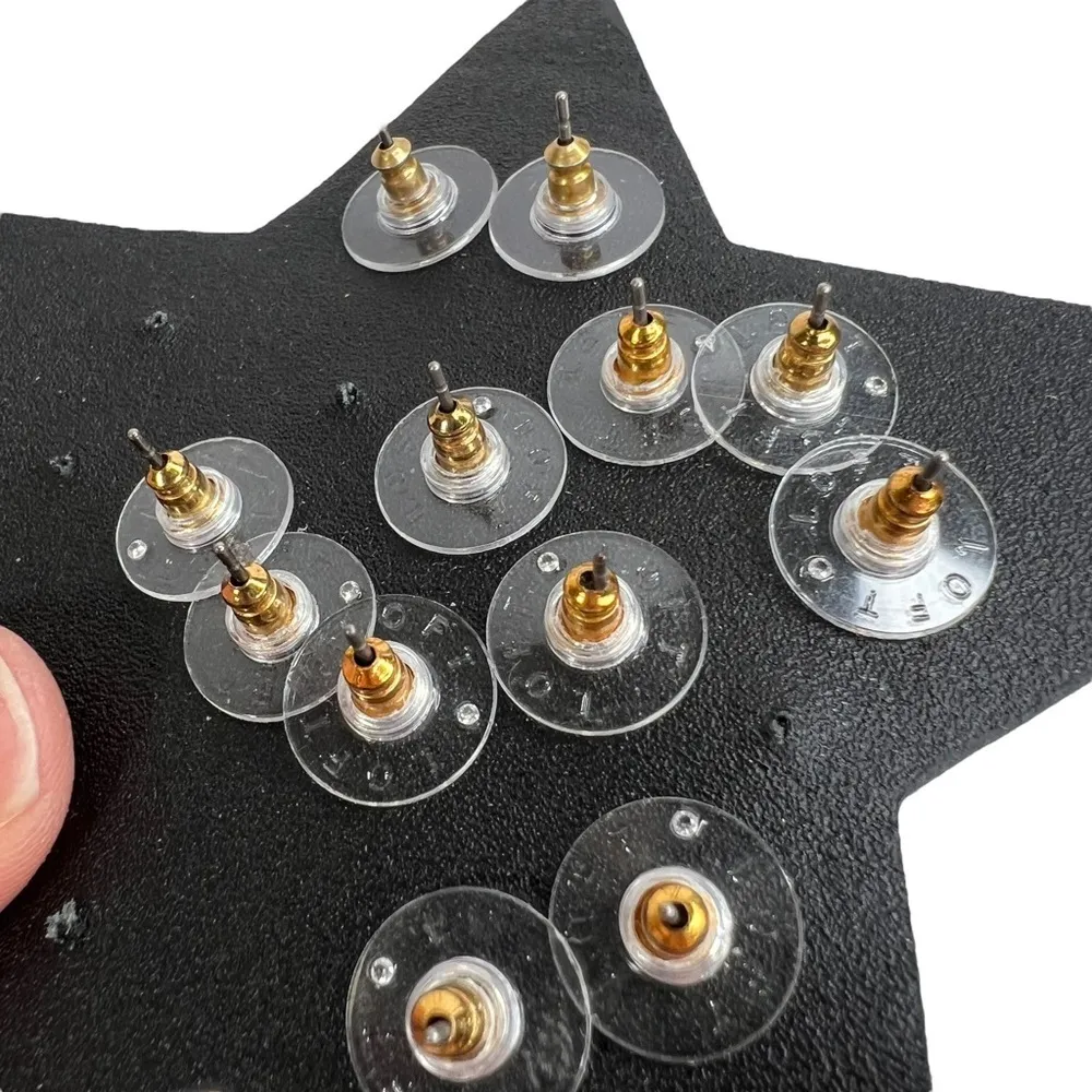 Lot of 10 Pairs of Hoops & Stud Pierced Earrings: LOFT AVON Gold - Image 5