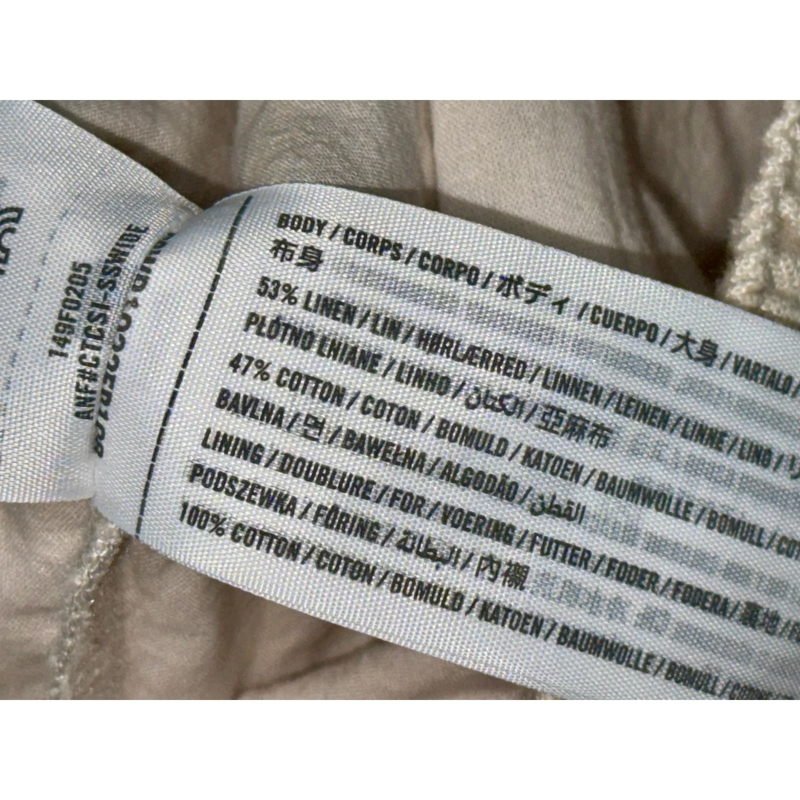 Abercrombie & Fitch Tan Cream Linen High Waisted Cargo Bermuda Shorts Womens XS - Image 5