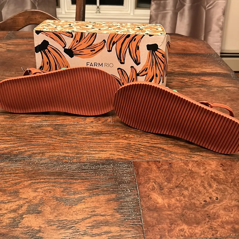 NWT FARM RIO Caramel Tassel Beaded Rainbow Tube Strap Sandal Size 11 - Image 7