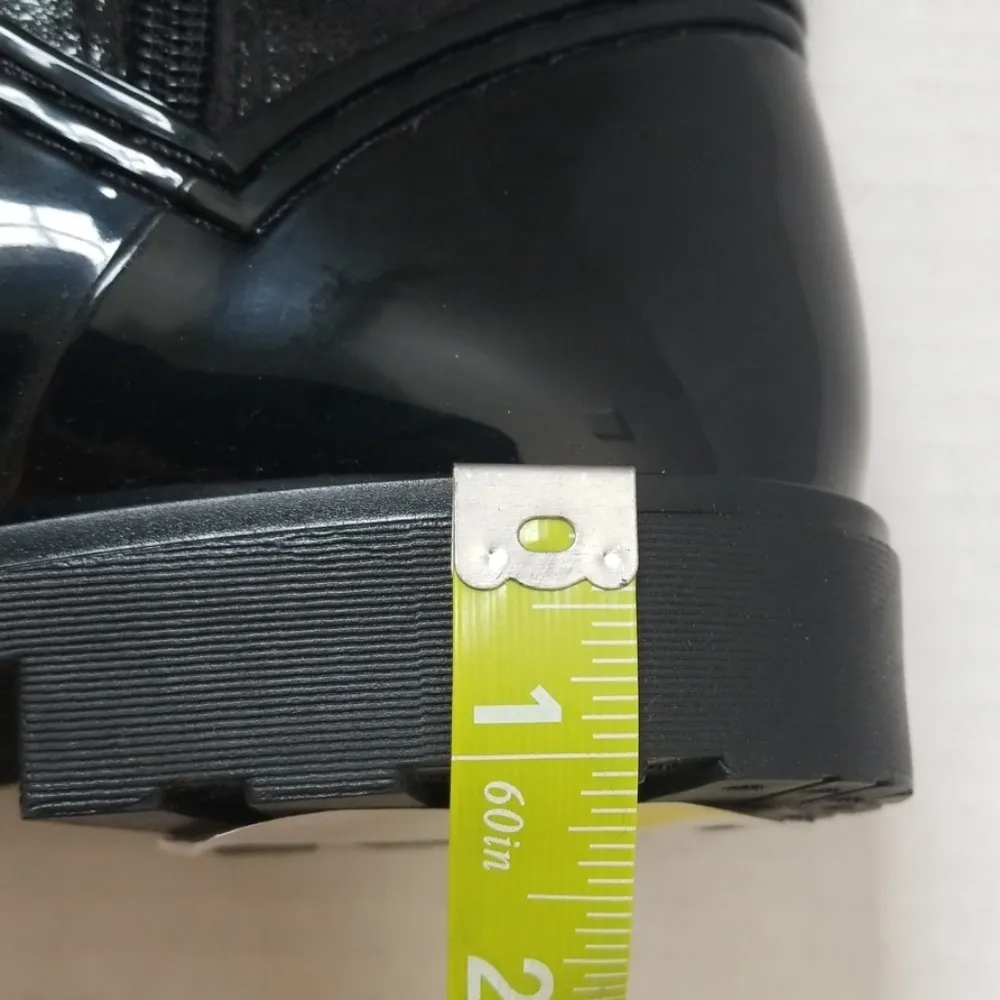 Bamboo Heeled Black Over Knee Boots Fur Lined 9 39 - Image 7