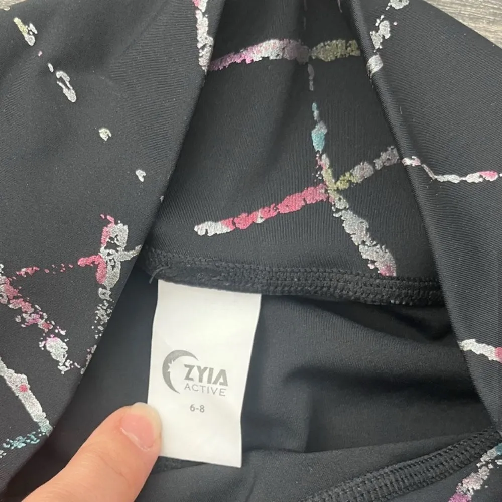 ZYIA Abstract Hi Rise 7/8 Length Leggings Sz 6/8 - Image 8