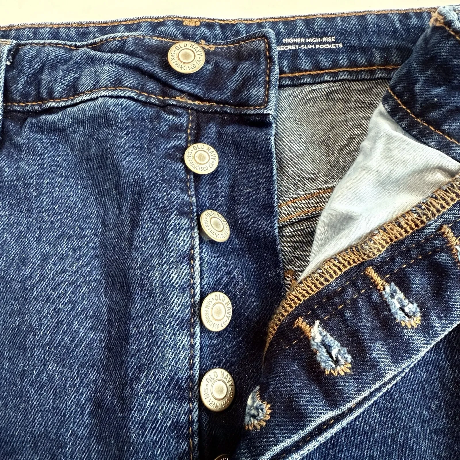 New Old Navy Denim Skirt Women 16 XL Blue Jean Button Fly Cowgirl Pencil Western - Image 4