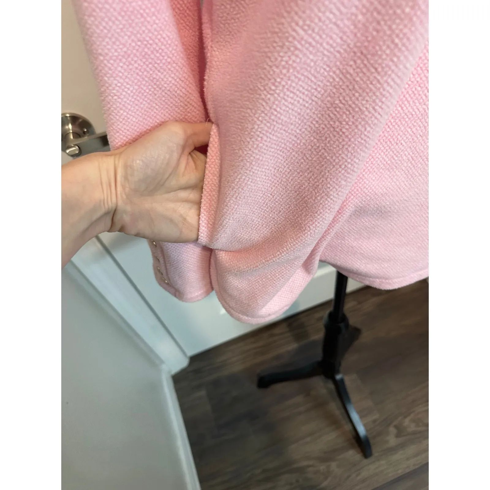 J McLaughlin Marisa Baby Pink Tunic Sweater M Button Funnel Mock Neck Preppy Size M - Image 3