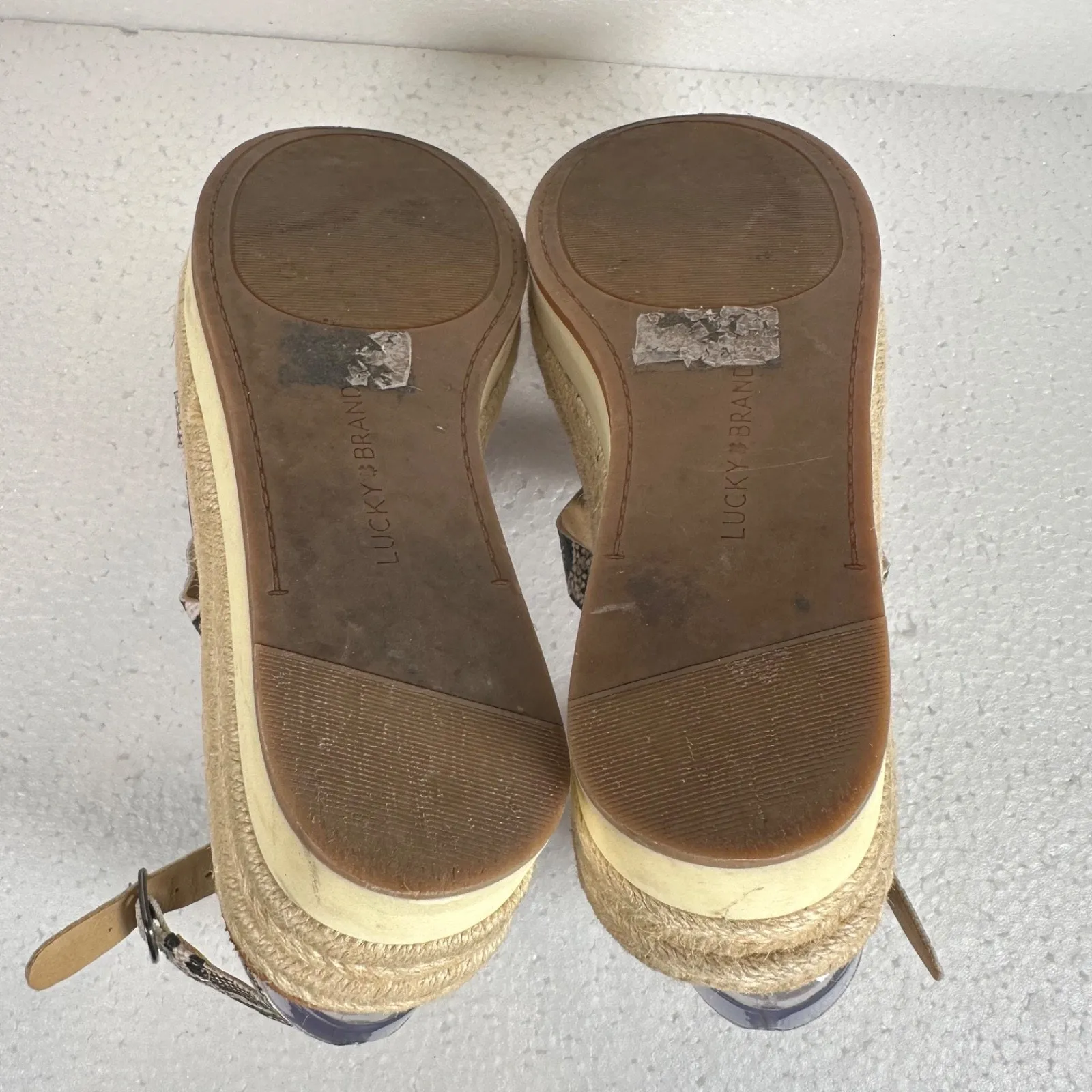 Lucky Brand Espadrille Wedge Sandals Snake Print Women's 6M Strappy Ankle Strap - Image 9