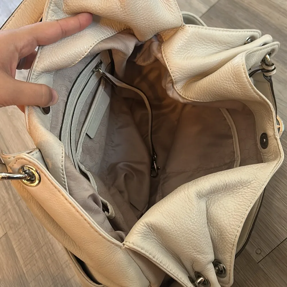 Shoulder Bag Leather Hobo Slouchy Off White Color Handbag - Image 12