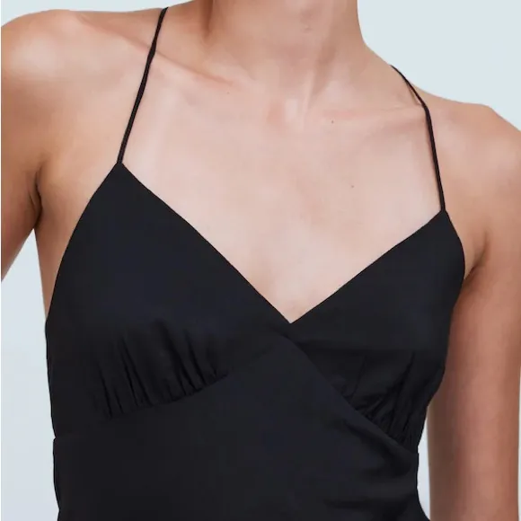 NWT MADEWELL The Layton Midi Slip Dress Black size 00 - Image 2