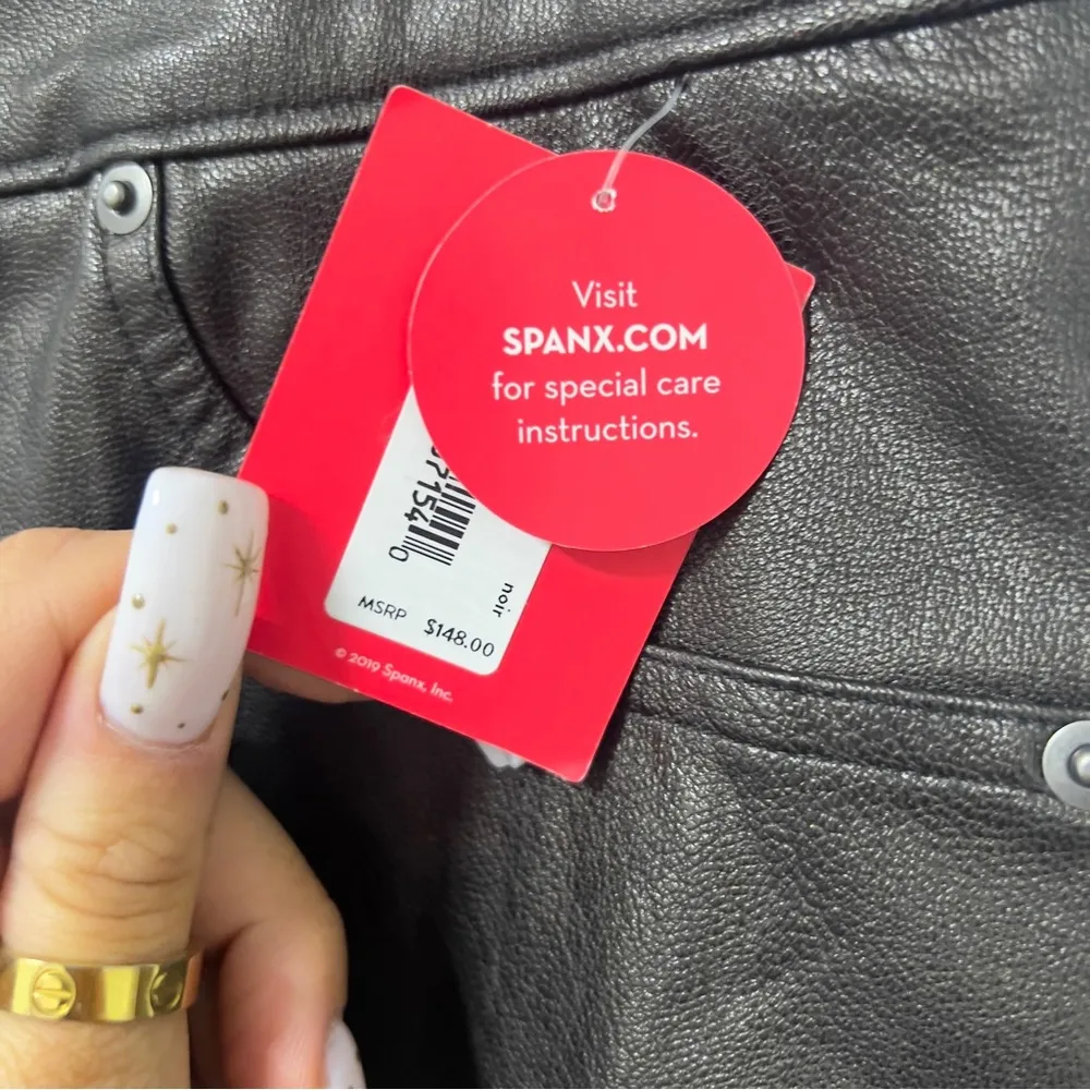 spanx faux leather leggings with pockets nwt - Image 2
