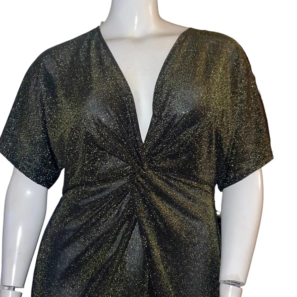 Love Squared metallic sparkle knot front evening gown - Image 3