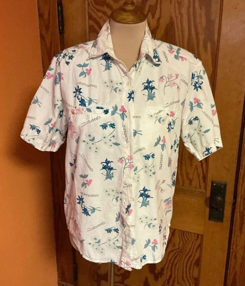Vintage 90s ilio floral quote shirt Size undefined - Image 5