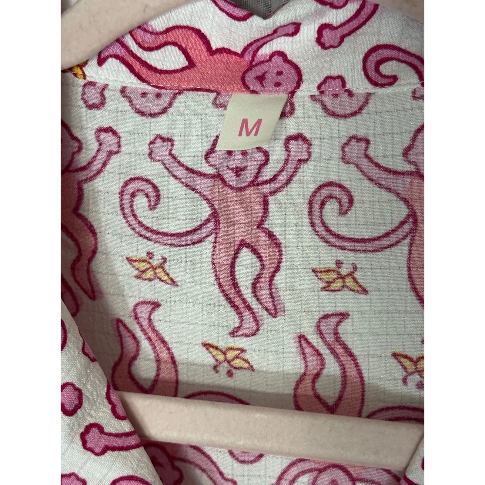Monkey Print Pajama Shorts Set Womens Medium Cute Cozy Soft Girl Lounge PJ - Image 4