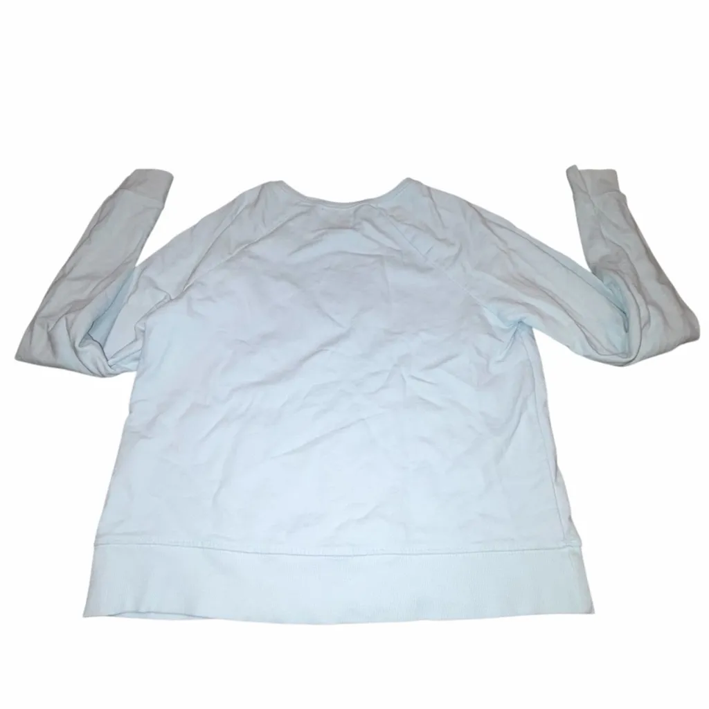 Anthropologie Back When Light Blue Bring Joy Crewneck Pullover Sweatshirt XS - Image 7