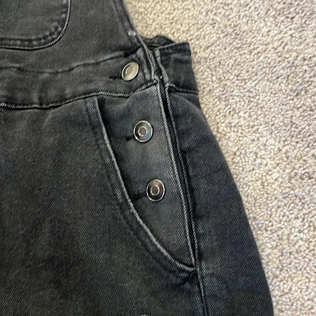 Black Denim Overalls - Image 2
